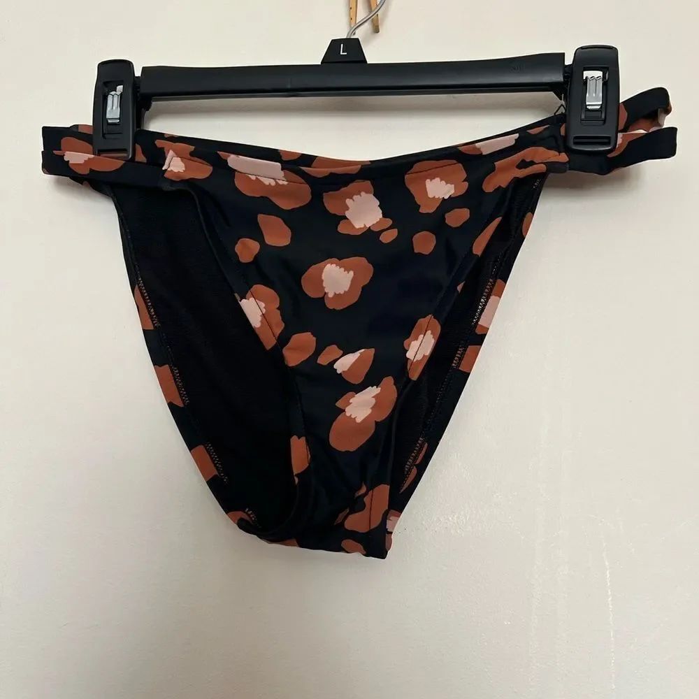 Blackโand Brown Animal Print BikiniโBottom